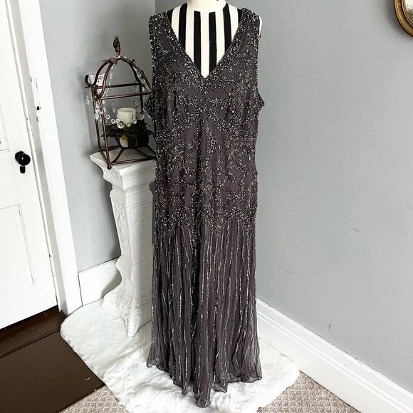 Pisarro Nights Dark Gray Sequin Dress 